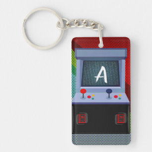 Porte-clés Manette de jeu vidéo arcade nom personnalisé