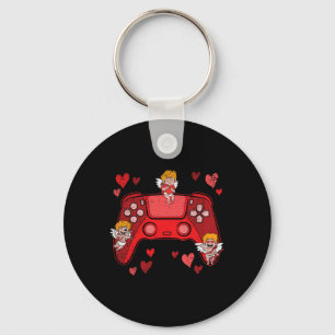 Porte-clés Manette de jeu vidéo cœur Saint-Valentin Mignon