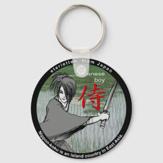 Porte-clés MANGA garçon rose SAMURAI