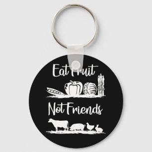 Porte-clés Mange Fruit Pas Amis Mignonne Vegan
