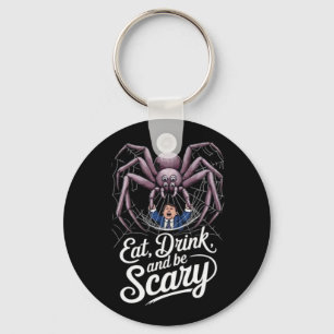Porte-clés Manger Boire Et Être Araignée Effrayante Style Vin