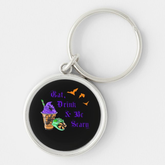 Porte-clés Manger Boire Et Être Effrayant Halloween Minimalis (Devant)