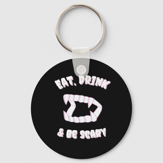 Porte-clés Manger Boire Être Effrayant Style Vampire Minimali (Recto)