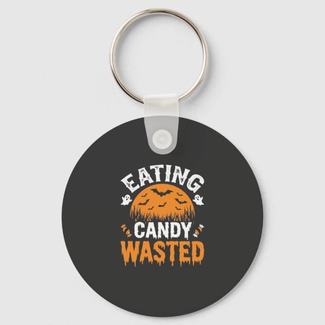 Porte-clés Manger des bonbons gaspillé Halloween Design_1 (Recto)