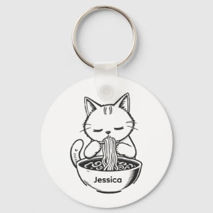 Porte-clés Manger des nouilles Ramen - Nom personn