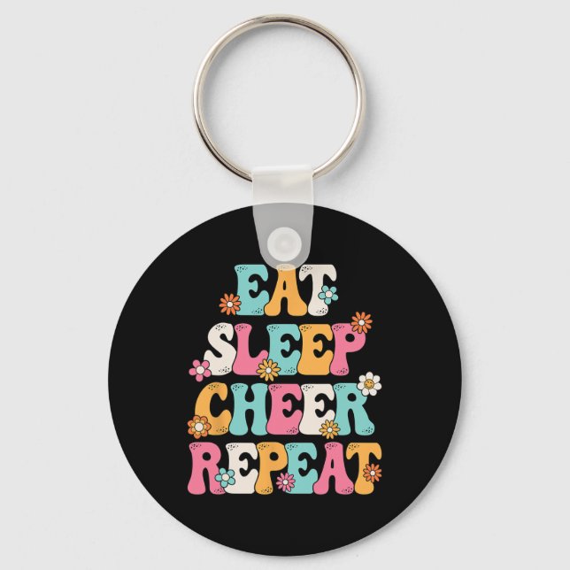Porte-clés Manger Dormir Acclamer Répéter Cheerleader Cheerle (Recto)