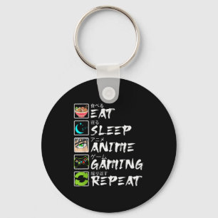 Porte-clés Manger Dormir Anime Jeux Répéter Joueur Hommes Ado