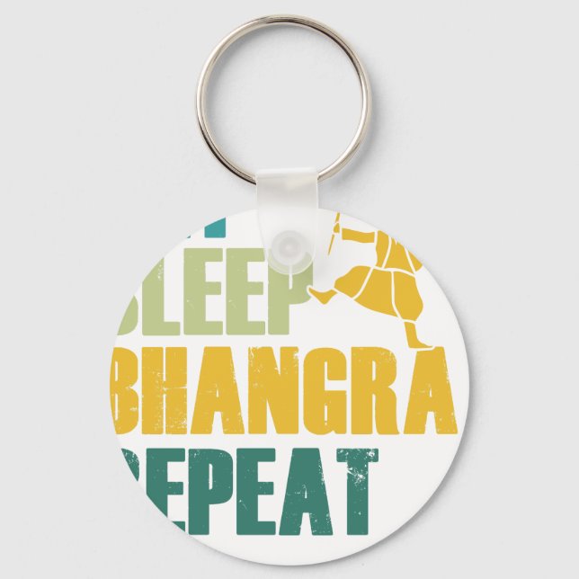 Porte-clés Manger Dormir Bhangra Répéter Drôle Danse Punjabi (Recto)