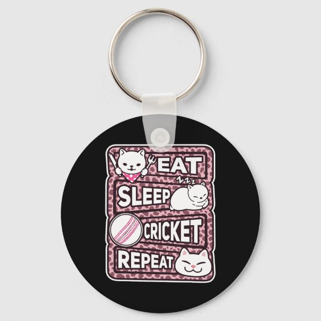 Porte-clés Manger Dormir Cricket Répéter Garçons Fille Enfant (Recto)