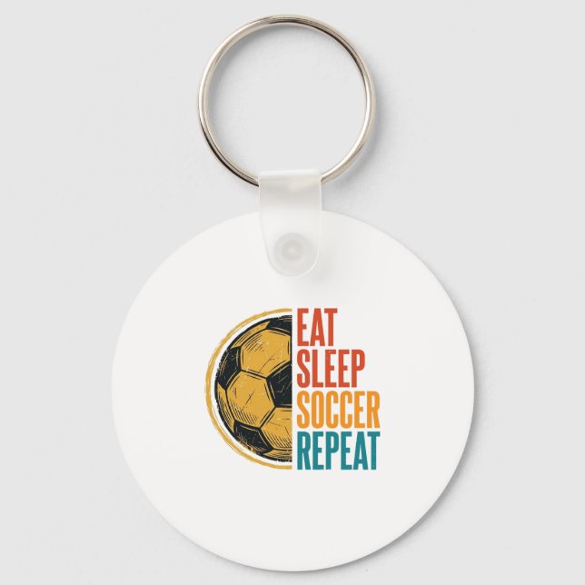 Porte-clés Manger Dormir Football Répéter Conception de Maill (Recto)