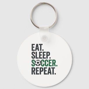 Porte-clés Manger Dormir Football Répéter Design T-Shirt Vint