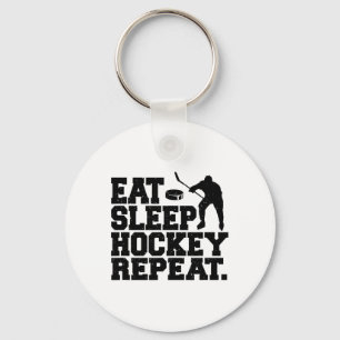 Porte-clés Manger Dormir Hockey Répéter - Hockey Drôle