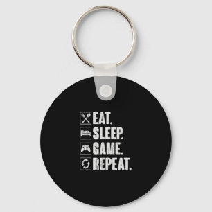 Porte-clés Manger Dormir Jeu Répéter Drôle Cadeau de joueur d