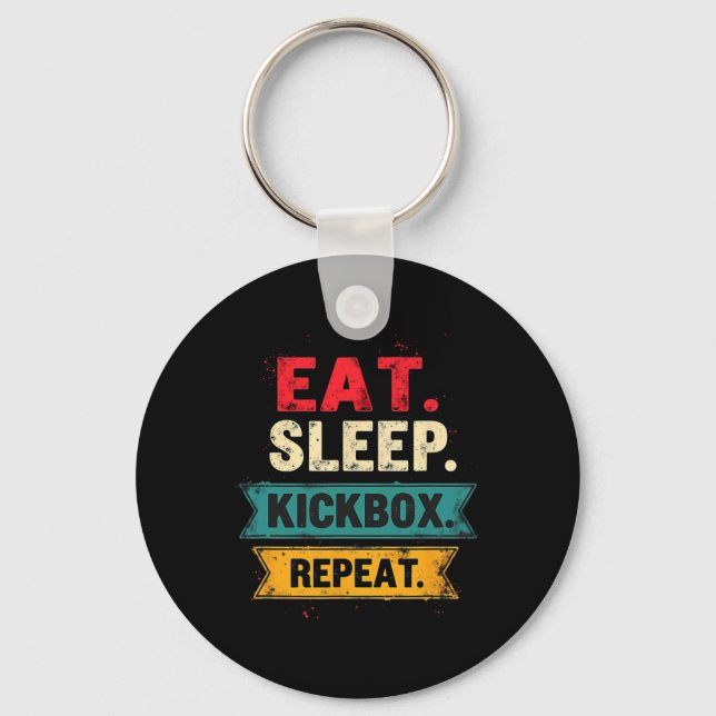 Porte-clés Manger Dormir Kickbox Répéter Kickboxing Mma Boxeu (Recto)