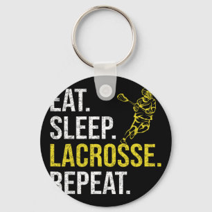 Porte-clés Manger Dormir Lacrosse Répéter Cadeaux Équipe Spor
