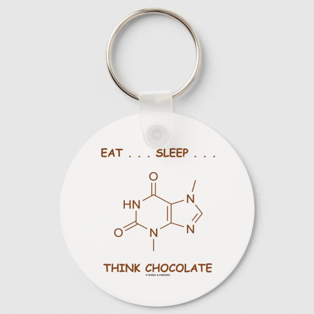 Porte-clés Manger... Dormir... Pensez au chocolat (théobromin (Recto)