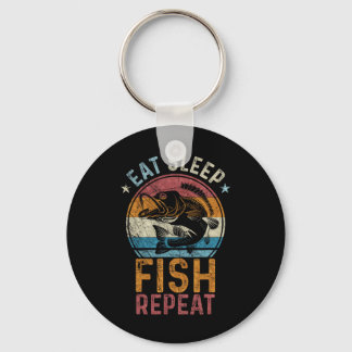 Porte-clés Manger Dormir Poisson Répéter Rétro Vintage