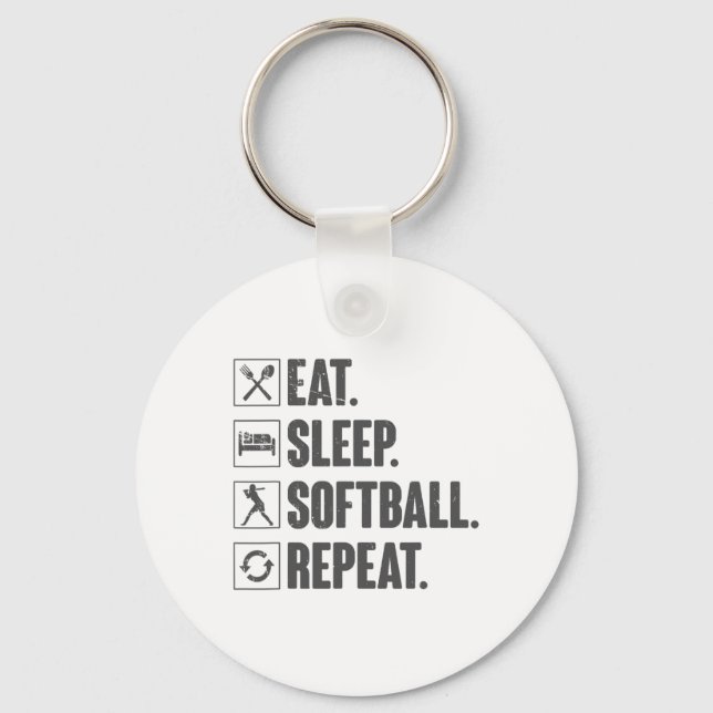 Porte-clés Manger Dormir Softll Répéter - Softll Cadeau Pour  (Recto)