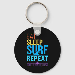 Porte-clés Manger dormir surfer répéter couleurs rétro couche
