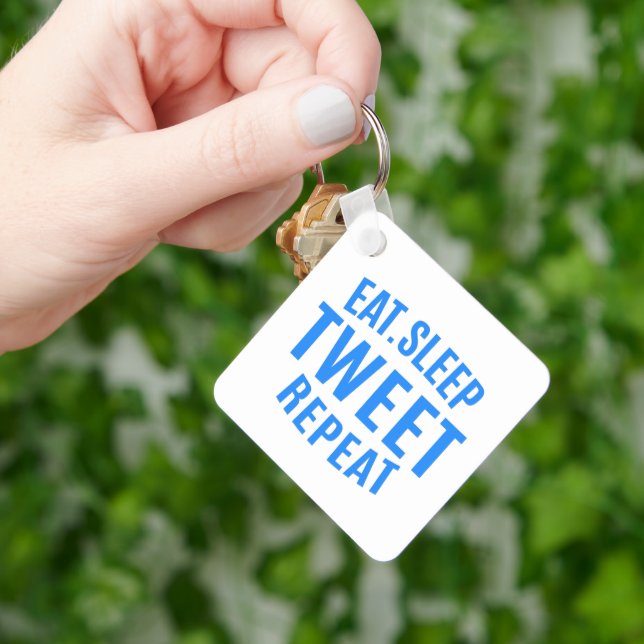 Porte-clés Manger Dormir Tweeter Répéter (main)