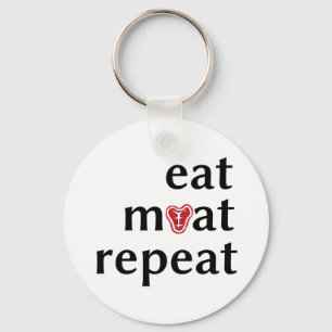 Porte-clés Manger la viande répéter drôle carnivore porte - c