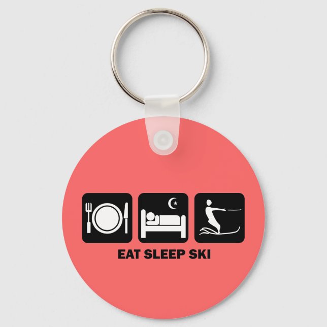Porte-clés manger l'eau du sommeil ski (Recto)
