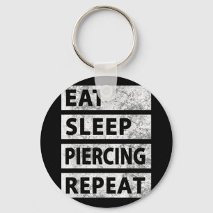 Porte-clés Manger Piercing du sommeil Répéter Piercing drôle