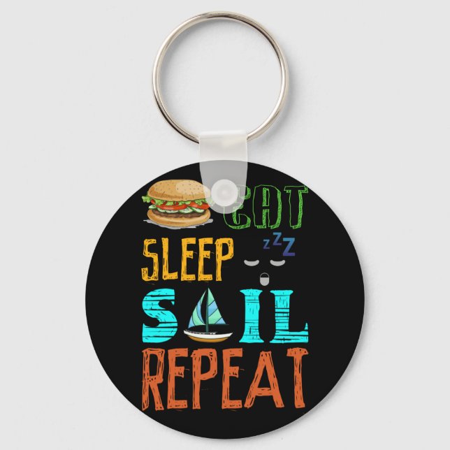 Porte-clés Manger Sleep Sail Répéter Funny Sailing Sailor Cad (Recto)