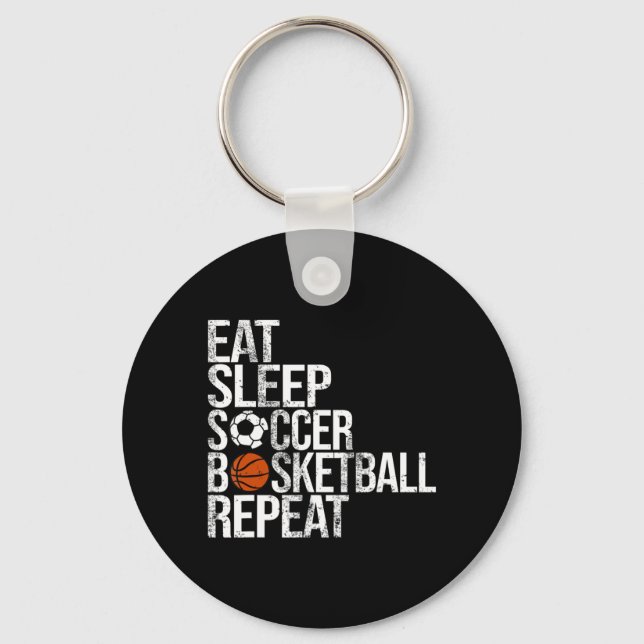 Porte-clés Manger Sleep Softball Basketball Répéter Fun Ball (Recto)