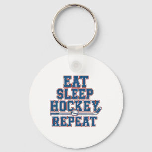Porte-clés Manger Sommeil Hockey Répéter Hockey Sur Glace Pou