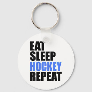 Porte-clés Manger Sommeil Hockey Répéter Patinage sur Champ d
