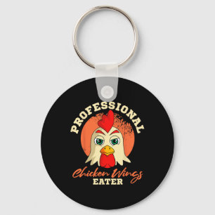 Porte-clés Mangeur d'ailes de poulet Rétro Vintage Byrbeque B