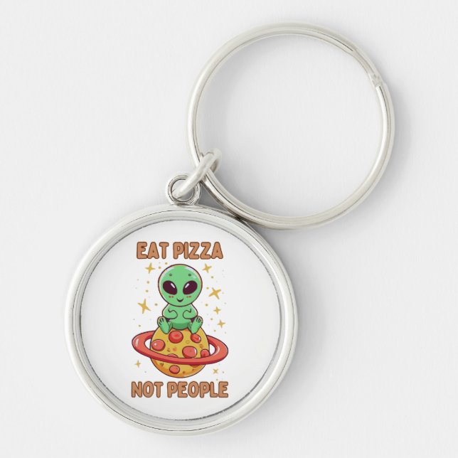Porte-clés Mangez de la pizza pas des gens (Devant)