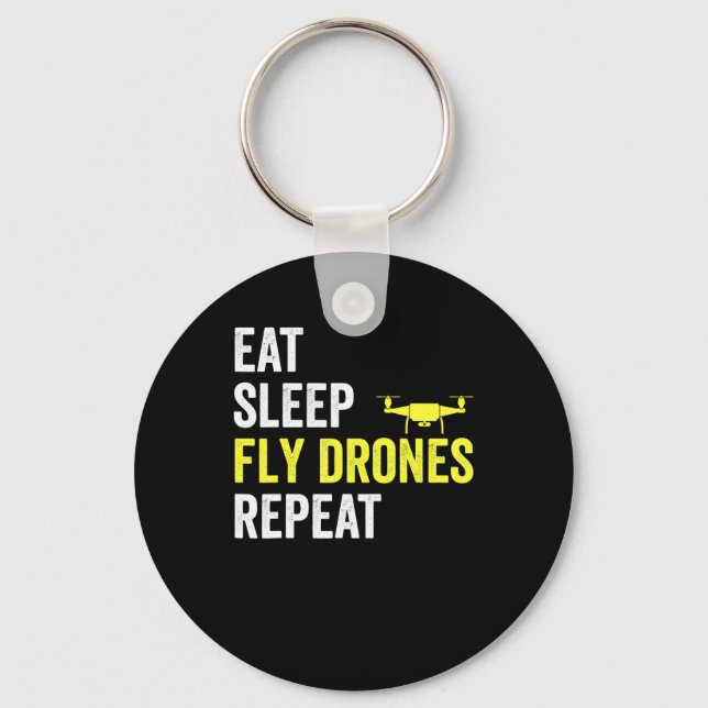 Porte-clés Mangez des drones de drones de sommeil Répéter dro (Recto)
