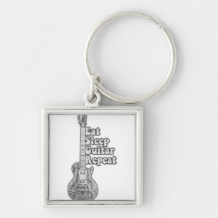 Porte-clés Mangez la répétition de la guitare de sommeil.