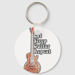 Porte-clés Mangez la répétition de la guitare de sommeil. cit