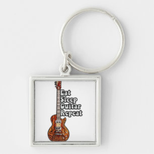 Porte-clés Mangez la répétition de la guitare de sommeil. vin