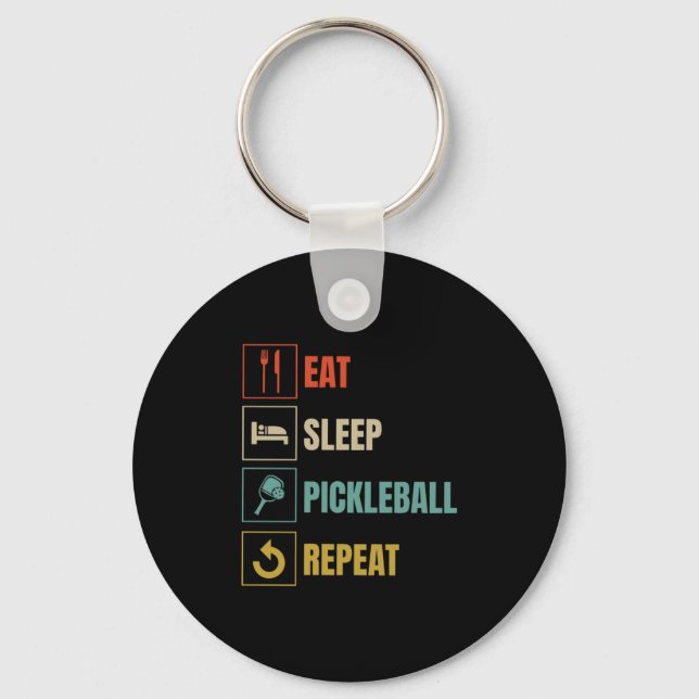 Porte-clés mangez le pickball de sommeil répéter (Recto)