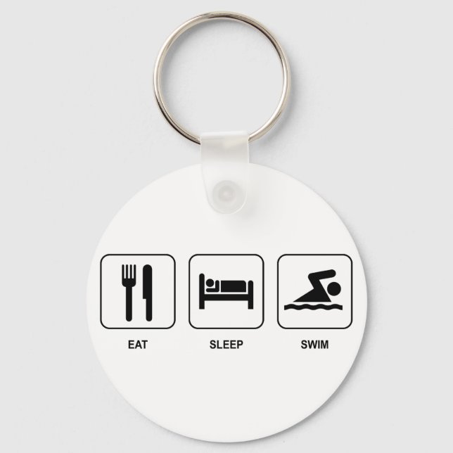 Porte-clés Mangez le Porte - clé de natation du sommeil (Recto)