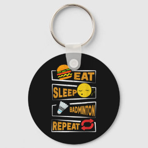Porte-clés Mangez le sommeil Badminton Répéter _ Funny Badmin