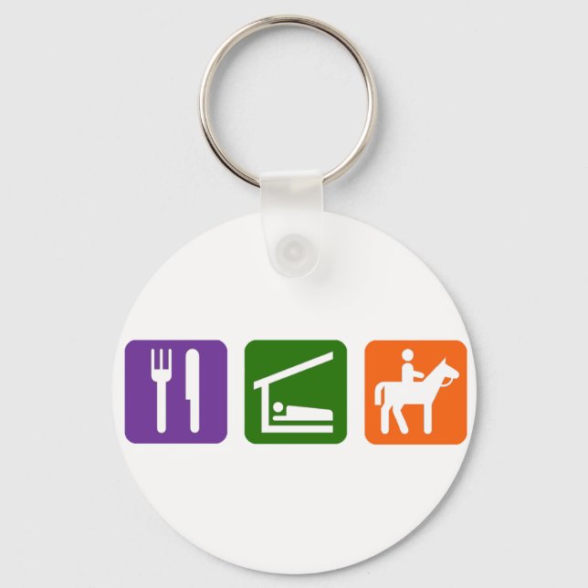 Porte-clés Mangez Le Sommeil Équitation (Recto)