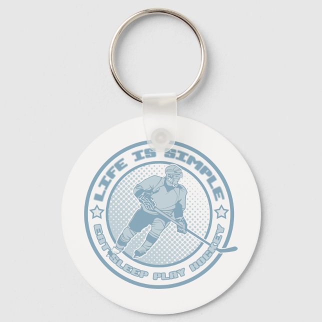 Porte-clés Mangez le sommeil Jouer Hockey (Recto)