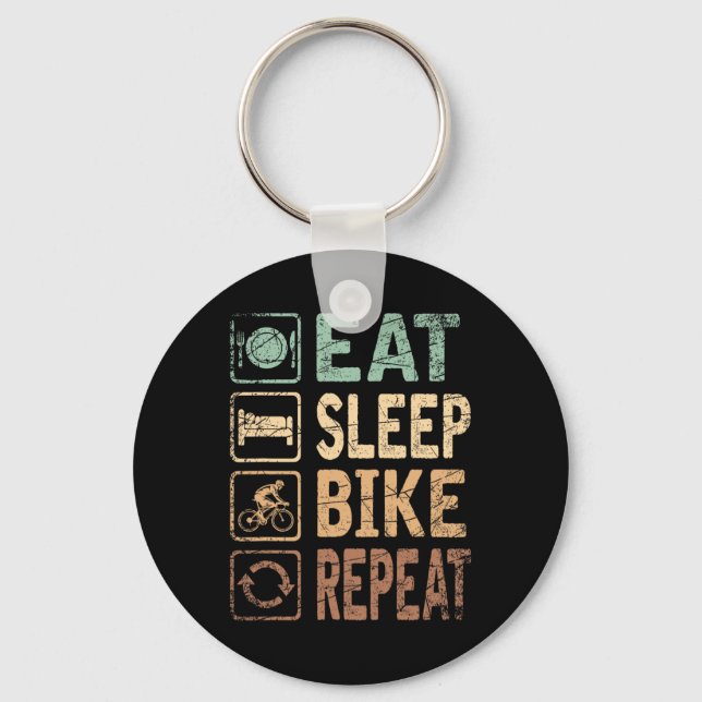 Porte-clés Mangez le vélo de sommeil Répéter le vélo (Recto)