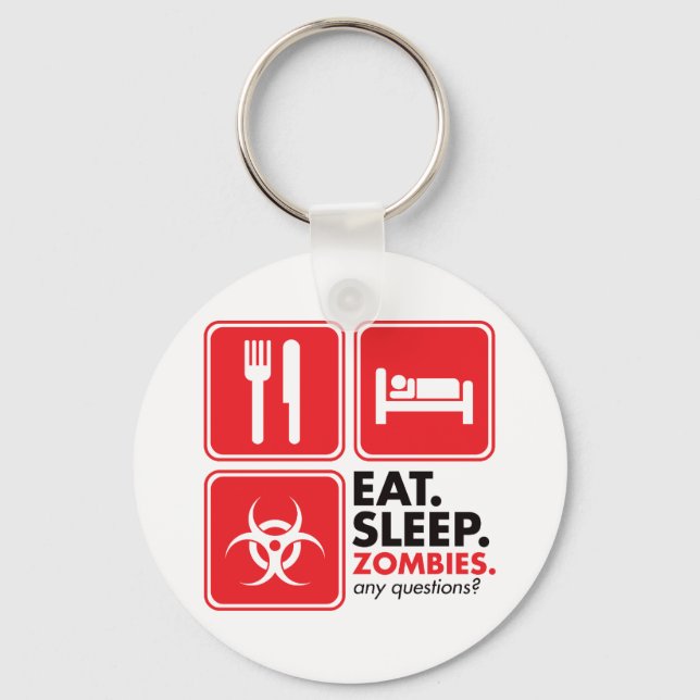 Porte-clés Mangez les zombies du sommeil - Rouge (Recto)