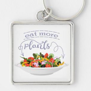 Porte-clés Mangez plus de plantes frais motivation salade let