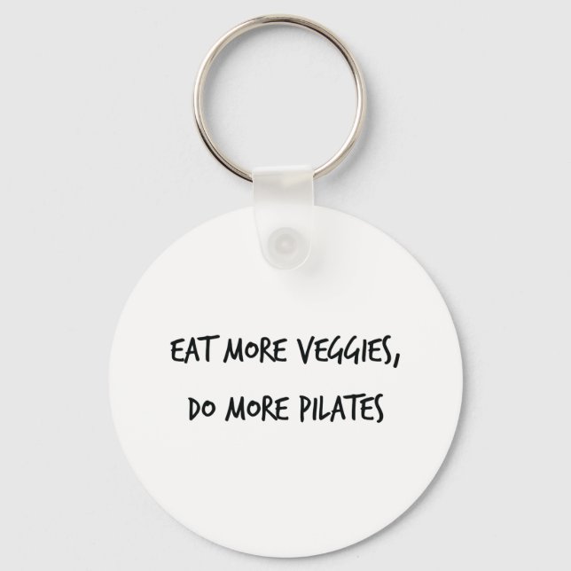 Porte-clés Mangez Plus Légume Faites Plus Pilates Végétarien  (Recto)