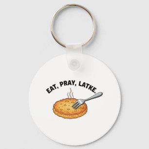 Porte-clés Mangez Pray Latke Juif Hanoukka Latke Amateurs