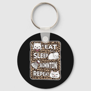 Porte-clés Mangez Sleep Badminton Repeat Boys Girls Badminton