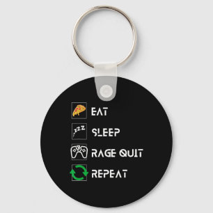 Porte-clés Mangez Sleep Rage Quit Repeat - Drôle Gamer Lifest