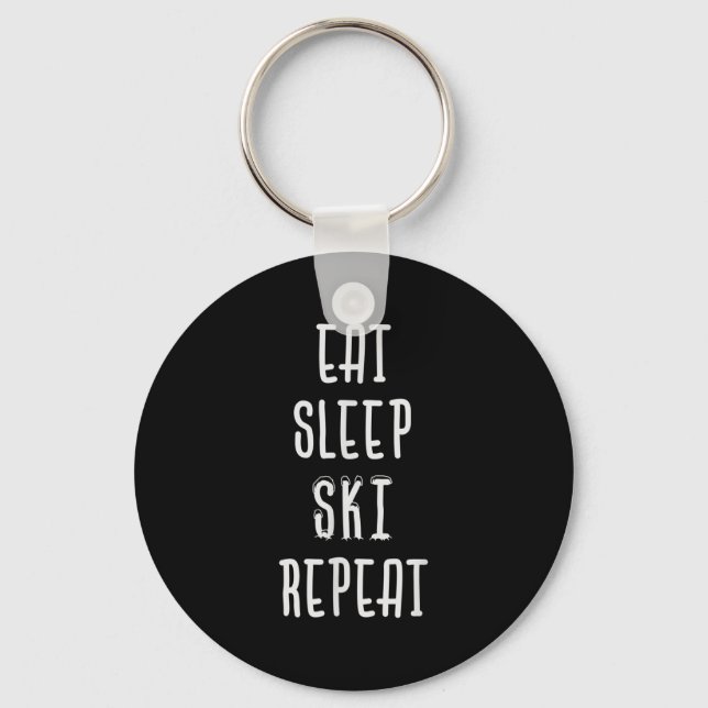 Porte-clés Mangez Sleep Ski Répéter Funny Ski Skier Cadeau (Recto)